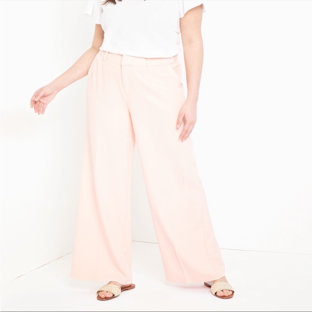 NWT eloquii Wide Leg Venice Crepe Trouser - Chintz Rose